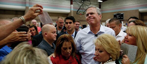 Republican presidential candidate, former Florida Gov. Jeb Bush reacts while meeting people after speaking at a campaign event Saturday, June 27, 2015, in Henderson, Nev. - Sputnik International