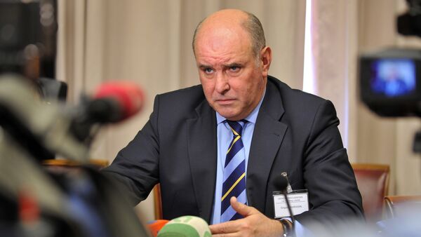 Russian Deputy Foregin Minister Grigory Karasin (R) gestures during a news conference on May 19, 2009 at the United Nations Offices in Geneva - Sputnik International