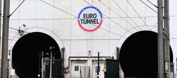 A picture taken on February 10, 2014 near Coquelles, northern France, shows the entrance of the Eurotunnel A picture taken on February 10, 2014 near Coquelles, northern France, shows the entrance of the Eurotunnel - Sputnik International