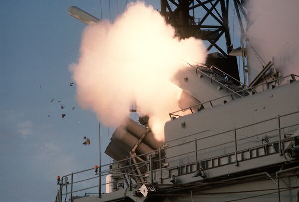BGM-109 Tomahawk Land-Attack Missile (TLAM), seen here being launched from a US warship. BGM-109 Tomahawk Land-Attack Missile (TLAM), seen here being launched from a US warship. - Sputnik International