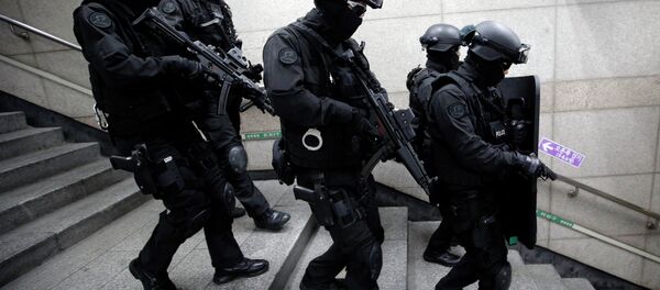 Special police forces conduct anti-terror drills during US-South Korean military exercises. - Sputnik International