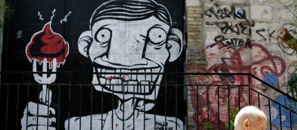 A graffiti in Athens, Tuesday, July 7, 2015. A graffiti in Athens, Tuesday, July 7, 2015. - Sputnik International