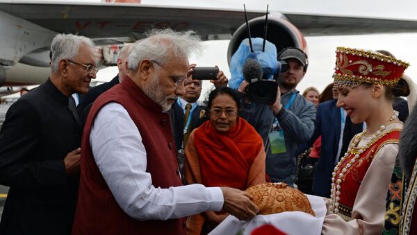 Prime Minister of the Republic of India Narendra Modi arrives in Ufa - Sputnik International