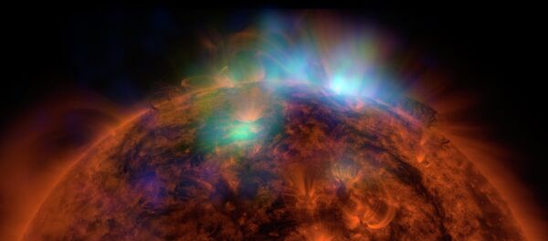 The first high-energy X-ray picture taken by NuSTAR, showing the Sun's west limb, was released in December. The first high-energy X-ray picture taken by NuSTAR, showing the Sun's west limb, was released in December. - Sputnik International