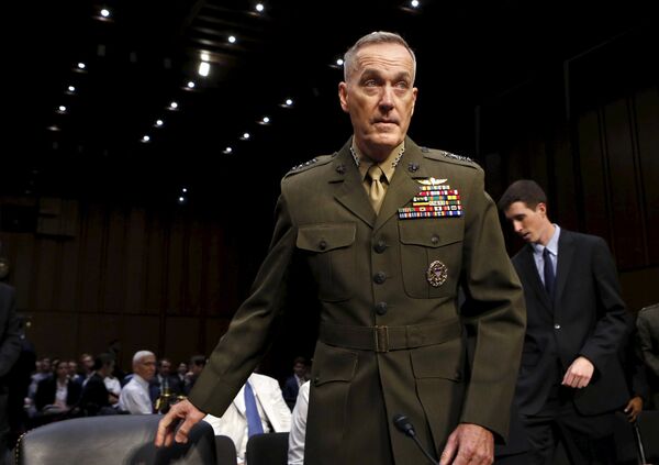 Marine Corps Gen. Joseph Dunford arrives at the Senate Armed Services committee nomination hearing to be chairman of the Joint Chiefs of Staff on Capitol Hill in Washington July 9, 2015 - Sputnik International