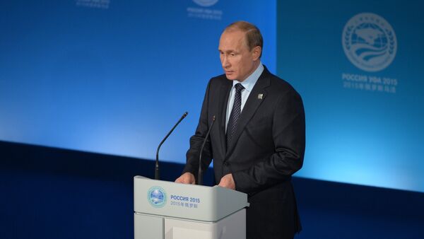 Russian President Vladimir Putin during a press conference in Ufa - Sputnik International