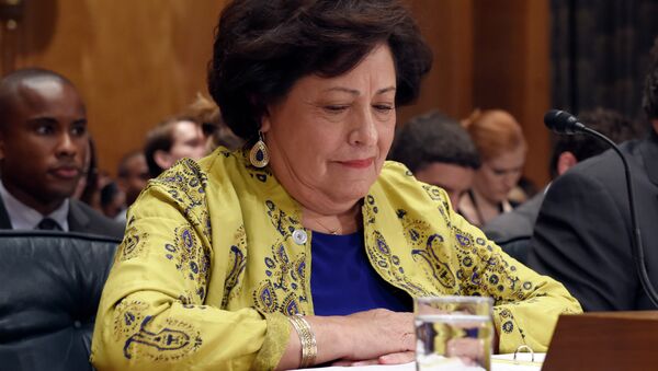 Office of Personnel Management Director Katherine Archuleta testifies before the Senate Homeland Security and Governmental Affairs Committee on Capitol Hill in Washington, Thursday, June 25, 2015 - Sputnik International