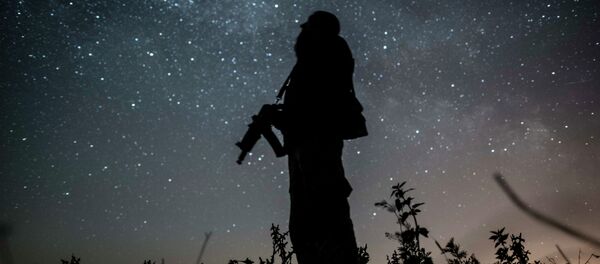 A Ukrainian serviceman guards the positions near Donetsk, eastern Ukraine, Saturday, June 6, 2015 - Sputnik International