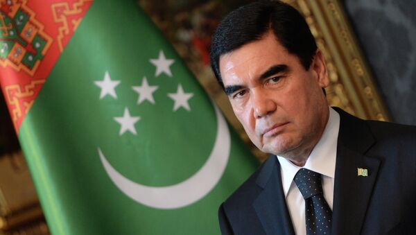 Turkmenistan's President Gurbanguly Berdimuhamedov is pictured during a signing ceremony in the Blue Hall at the presidential palace in Budapest on June 18, 2014 - Sputnik International