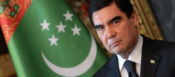 Turkmenistan's President Gurbanguly Berdimuhamedov is pictured during a signing ceremony in the Blue Hall at the presidential palace in Budapest on June 18, 2014 - Sputnik International