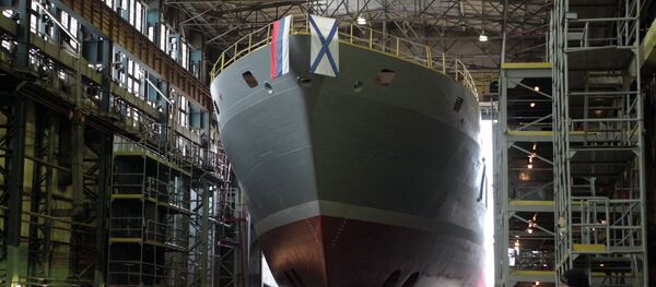 Launching ceremony of the search-and-rescue vessel (21300-class) Igor Belousov on the docks at Admiralty Shipyards. Launching ceremony of the search-and-rescue vessel (21300-class) Igor Belousov on the docks at Admiralty Shipyards. - Sputnik International