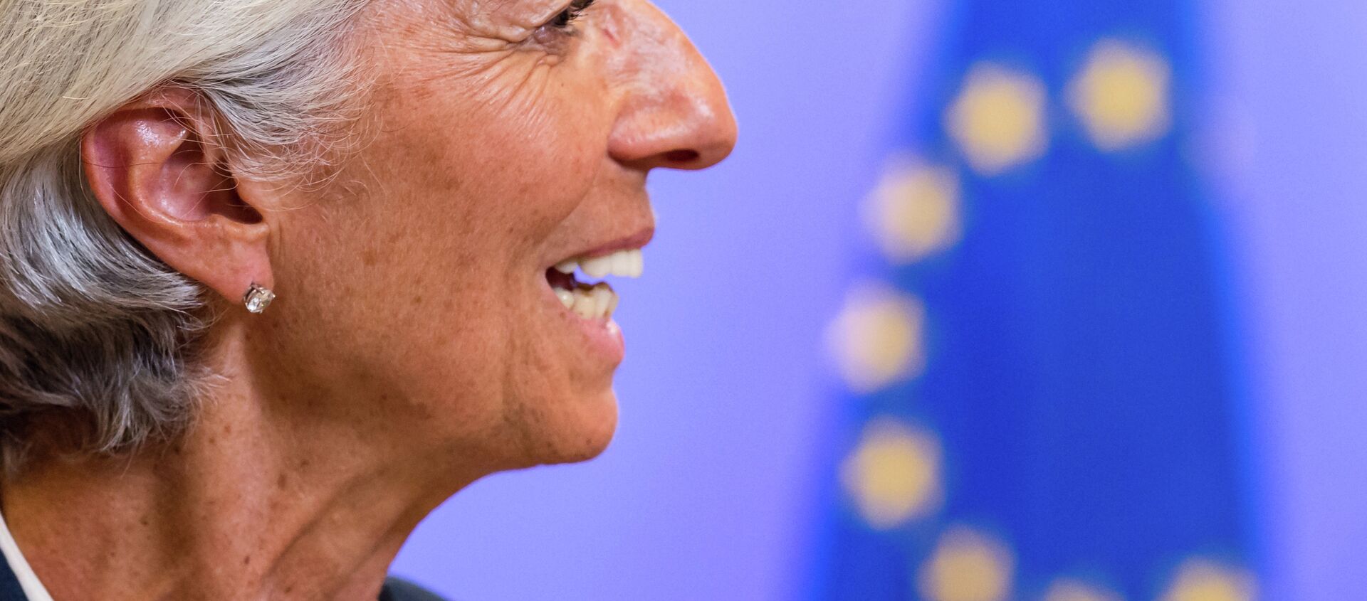 Managing Director of the International Monetary Fund Christine Lagarde smiles as she leaves after a meeting of Eurozone heads of state at the EU Council building in Brussels on Monday, July 13, 2015. - Sputnik International, 1920, 14.01.2021