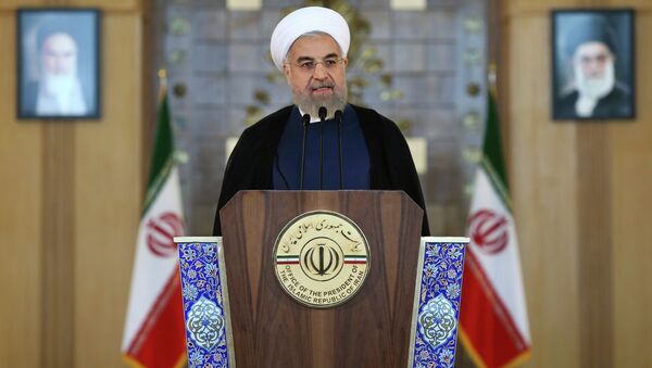 Iran's President Hassan Rouhani addresses the nation in a televised speech after a nuclear agreement was announced in Vienna, in Tehran, Iran, Tuesday, July 14, 2015. - Sputnik International