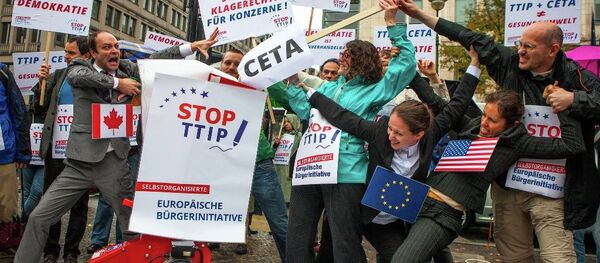 Protest against TTIP and CETA in Berlin Protest against TTIP and CETA in Berlin - Sputnik International