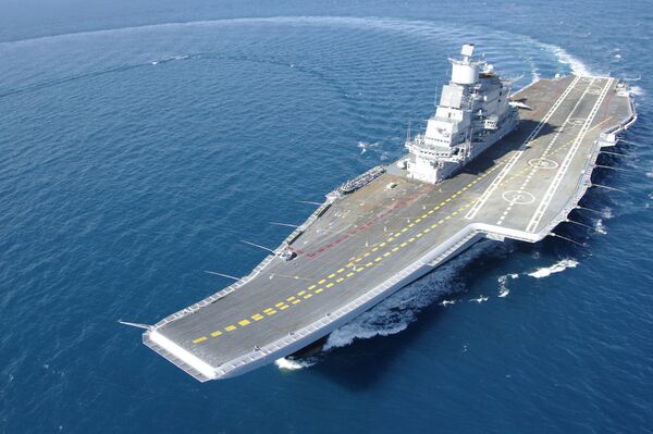Indian Aircraft Carrier INS Vikramaditya during her sea trials - Sputnik International