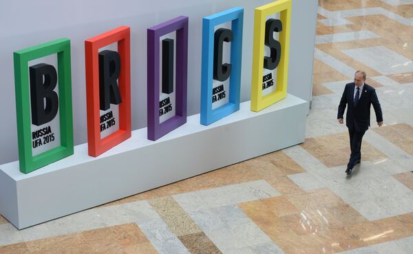 Vladimir Putin at the Ufa BRICS summit, 2015. - Sputnik International