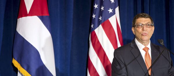 Cuban Foreign Minister Bruno Rodriguez speaks during a ceremony to reopen the Cuban embassy in Washington, July 20, 2015. Cuban Foreign Minister Bruno Rodriguez speaks during a ceremony to reopen the Cuban embassy in Washington, July 20, 2015. - Sputnik International