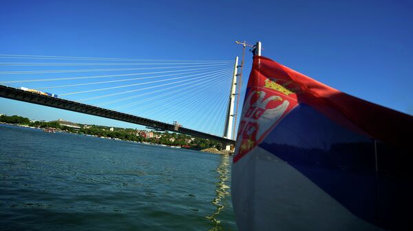 View of the new Sava River Bridge in Belgrade - Sputnik International