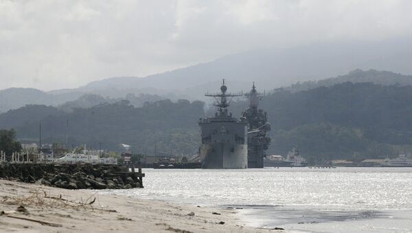U.S. warships are seen docked at Subic bay in Olongapo city, north of Manila, Philippines in this October 14, 2014 file photo - Sputnik International