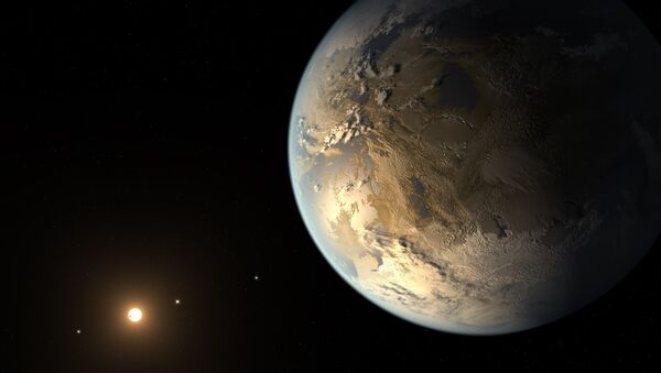 This artist's concept depicts Kepler-186f , the first validated Earth-size planet to orbit a distant star in the habitable zone. - Sputnik International