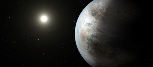This artistic concept depicts one possible appearance of the planet Kepler-452b, the first near-Earth-size world to be found in the habitable zone of star that is similar to our sun. This artistic concept depicts one possible appearance of the planet Kepler-452b, the first near-Earth-size world to be found in the habitable zone of star that is similar to our sun. - Sputnik International