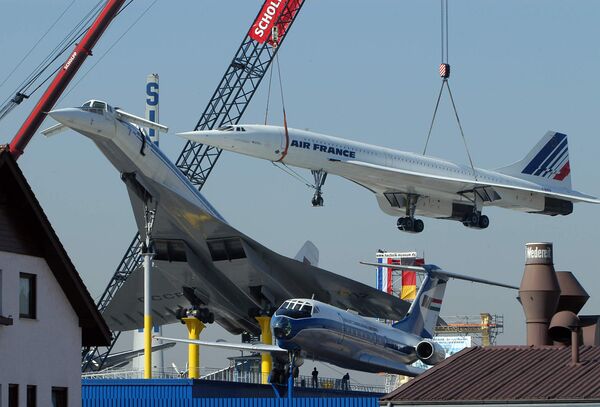 The Air France supersonic liner Concorde F-BVFB is placed on the roof of the the Museum of Transport beside a Soviet supersonic liner Tupolev 144 17 March 2004 in Sinsheim, west of Greman The Air France supersonic liner Concorde F-BVFB is placed on the roof of the the Museum of Transport beside a Soviet supersonic liner Tupolev 144 17 March 2004 in Sinsheim, west of Greman - Sputnik International