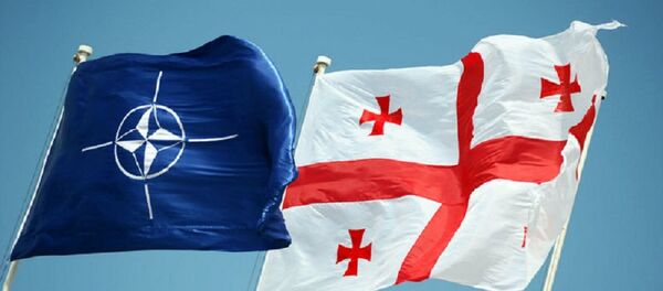 NATO and Geogrian flags NATO and Geogrian flags - Sputnik International