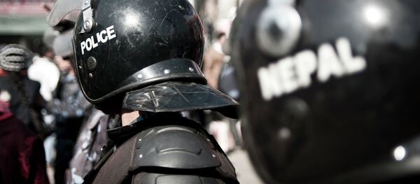 Policemen standing guard in Nepal - Sputnik International