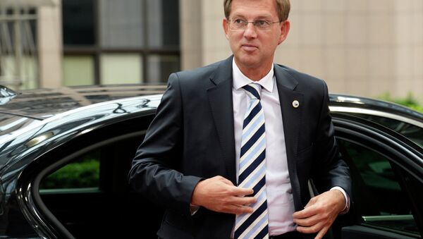 Slovenia's Prime Minister Miro Cerar arrives for a meeting of the leaders of the 19 countries that use the euro, in Brussels on July 12, 2015 - Sputnik International