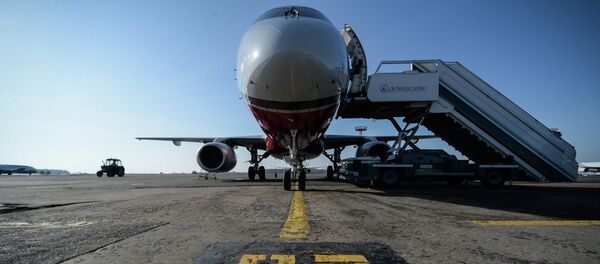 Sukhoi Superject 100 (SSJ-100) at the Domodedovo airport - Sputnik International