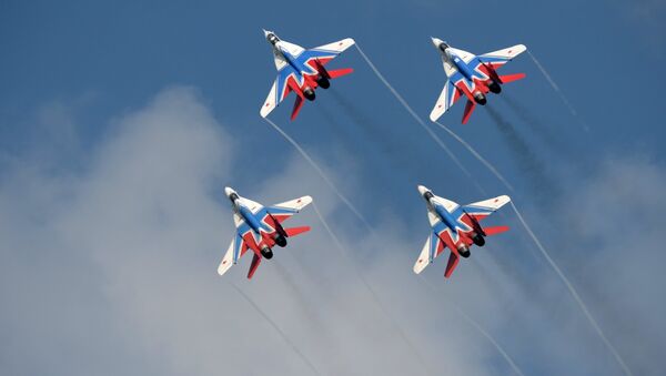 MiG-29 fighter planes of the Swifts aerobatic team - Sputnik International