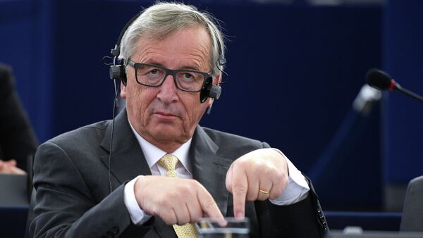 European Commission President Jean-Claude Juncker gestures as he attends a debate during a plenary session of the European Parliament on the consequences of the Greek referendum result, on July 7, 2015 in Strasbourg - Sputnik International