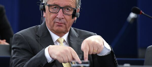 European Commission President Jean-Claude Juncker gestures as he attends a debate during a plenary session of the European Parliament on the consequences of the Greek referendum result, on July 7, 2015 in Strasbourg European Commission President Jean-Claude Juncker gestures as he attends a debate during a plenary session of the European Parliament on the consequences of the Greek referendum result, on July 7, 2015 in Strasbourg - Sputnik International