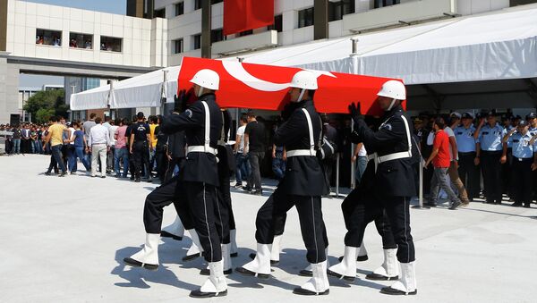 Coffin of police officer Muhammet Fatih Sivri - Sputnik International