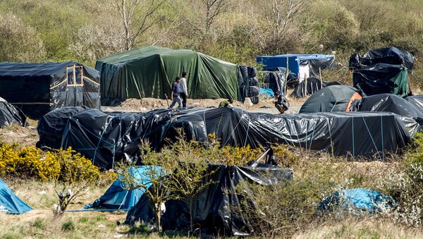 View of a camp set up by immigrants in Calais, northern France, where over a thousand immigrants live in makeshift shelters - Sputnik International