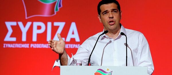 Greek Prime Minister Alexis Tsipras addresses a meeting of his ruling radical left Syriza party's central committee in Athens, on Thursday, July 30, 2015. Greek Prime Minister Alexis Tsipras addresses a meeting of his ruling radical left Syriza party's central committee in Athens, on Thursday, July 30, 2015. - Sputnik International