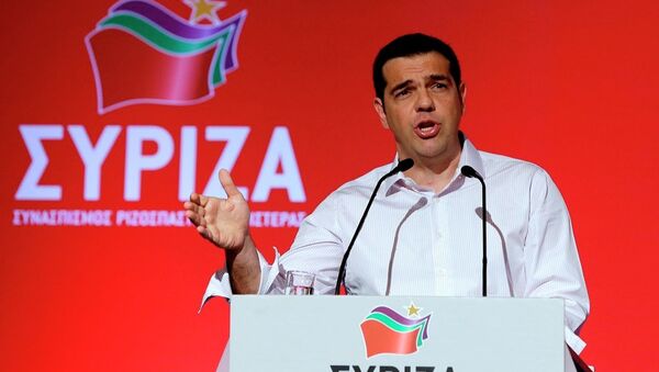 Greek Prime Minister Alexis Tsipras addresses a meeting of his ruling radical left Syriza party's central committee in Athens, on Thursday, July 30, 2015. - Sputnik International