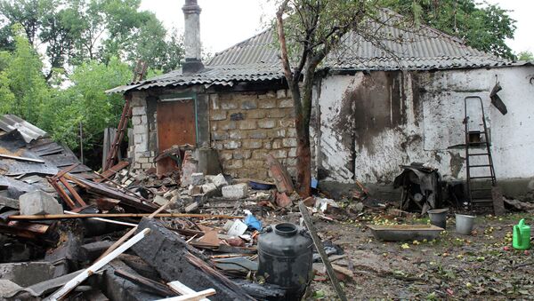 Aftermath of the shelling in Horlivka, Ukraine's Donetsk region - Sputnik International