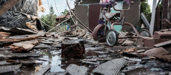 Aftermath of the shelling in Horlivka, Ukraine's Donetsk region Aftermath of the shelling in Horlivka, Ukraine's Donetsk region - Sputnik International