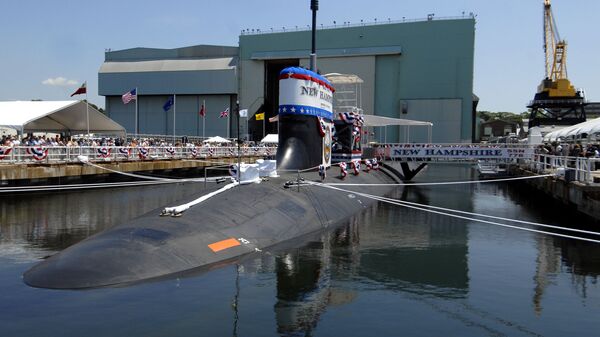 In this June 21, 2008 file photo, the nuclear-powered attack submarine New Hampshire is tied in a graving dock for christening ceremonies at Electric Boat Division, General Dynamics Corp. in Groton, Conn. - Sputnik International