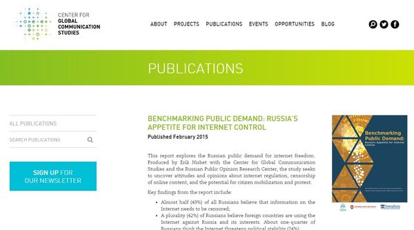 BENCHMARKING PUBLIC DEMAND: RUSSIA’S APPETITE FOR INTERNET CONTROL BENCHMARKING PUBLIC DEMAND: RUSSIA’S APPETITE FOR INTERNET CONTROL - Sputnik International
