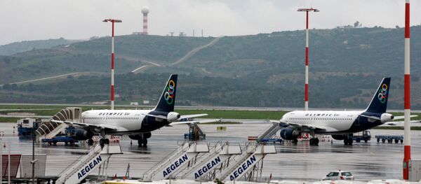 In this Wednesday, Dec. 15, 2010 file photo, planes are grounded during a 24-hour strike at the Athens International Airport Eleftherios Venizelos In this Wednesday, Dec. 15, 2010 file photo, planes are grounded during a 24-hour strike at the Athens International Airport Eleftherios Venizelos - Sputnik International