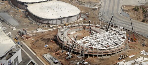 An aerial view of the Rio 2016 Velodrome venue at the Olympic Park construction site in Rio de Janeiro, Brazil, July 29, 2015 An aerial view of the Rio 2016 Velodrome venue at the Olympic Park construction site in Rio de Janeiro, Brazil, July 29, 2015 - Sputnik International