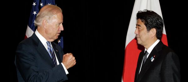 US Vice President Joe Biden, left, and Japan's Prime Minister Shinzo Abe US Vice President Joe Biden, left, and Japan's Prime Minister Shinzo Abe - Sputnik International