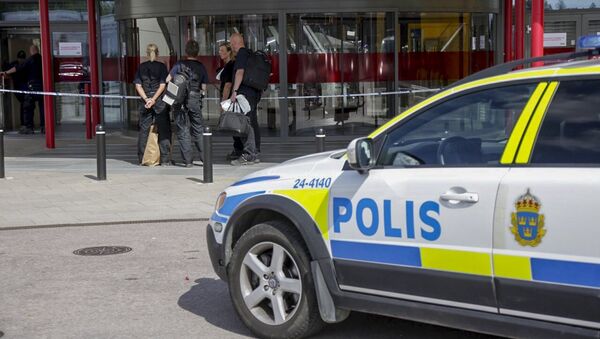Police officers are seen in front of an Ikea store in Vasteras, central Sweden - Sputnik International