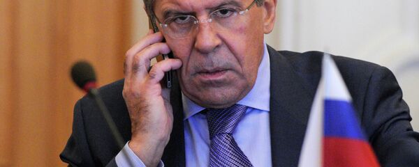 Russian Foreign Minister Sergey Lavrov speaks on the phone Russian Foreign Minister Sergey Lavrov speaks on the phone - Sputnik International