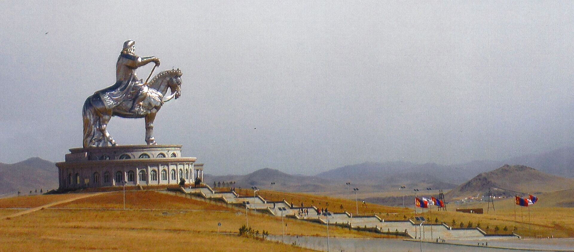 This May 1, 2015 photo shows the 40-metre (131-foot) tall Genghis Khan Equestrian Statue at the Genghis Khan Statue Complex 30 miles from Ulaanbaatar, Mongolia.  - Sputnik International, 1920, 15.03.2021