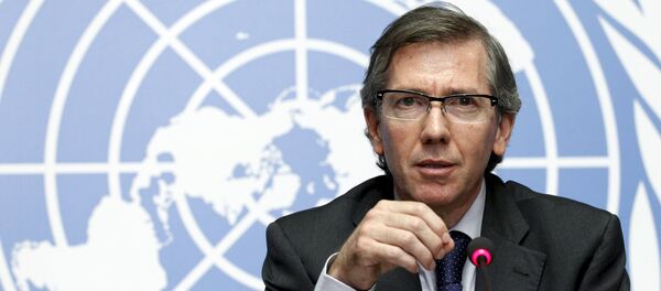 Special Representative of the Secretary-General for Libya and Head of United Nations Support Mission in Libya (UNSMIL) Bernardino Leon speaks at the Palais des Nations in Geneva, August 11, 2015 Special Representative of the Secretary-General for Libya and Head of United Nations Support Mission in Libya (UNSMIL) Bernardino Leon speaks at the Palais des Nations in Geneva, August 11, 2015 - Sputnik International