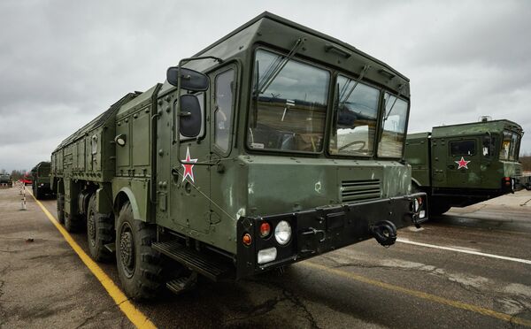 The Iskander SRBM, this one from the St. Petersburg garrison. The Iskander SRBM, this one from the St. Petersburg garrison. - Sputnik International