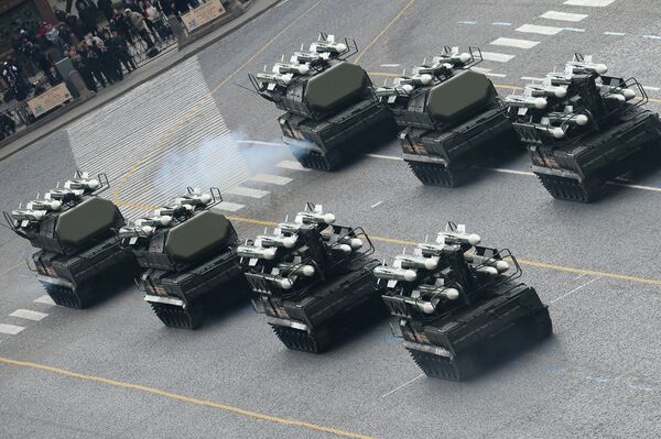 Self-propelled Buk 2 M2 missile systems during a full dress rehearsal of the V-Day Parade on Red Square, Moscow - Sputnik International